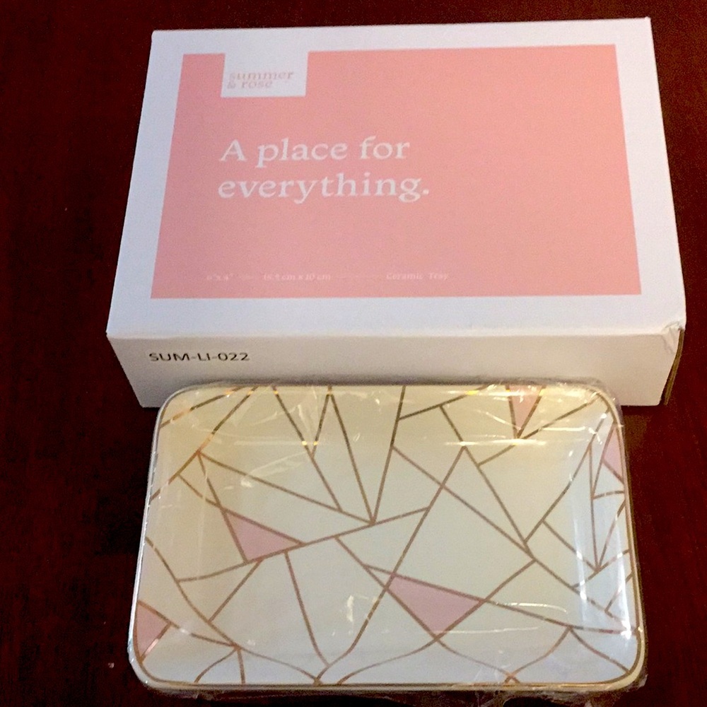 Summer&Rose Ceramic Tray 15.5 X 10 cm new